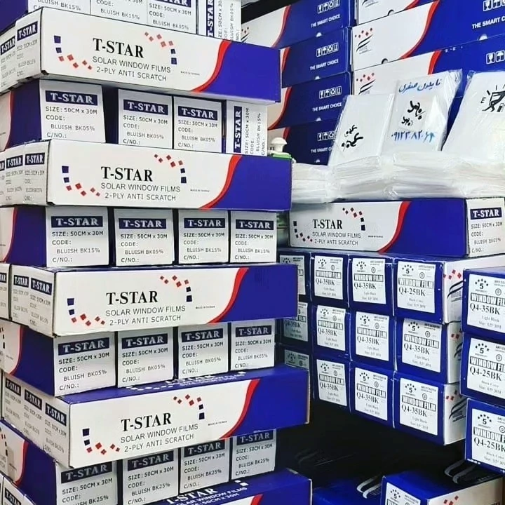 رول دودی شیشه دولایه ضدخش برندt.starرول30متری